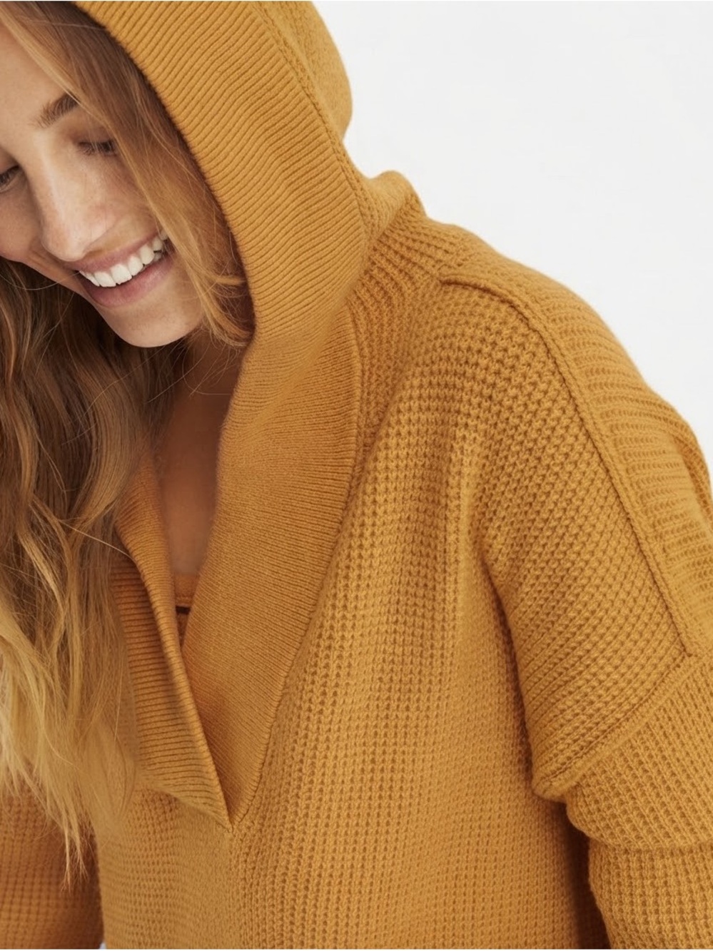 Aerie Cozyup Waffle Knit Hooded Sweater Size XS